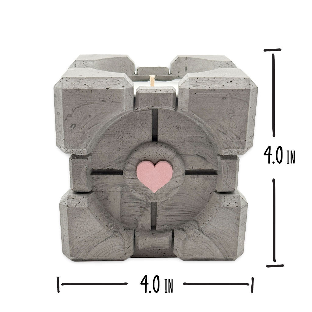 Companion Cube - Cement Candle