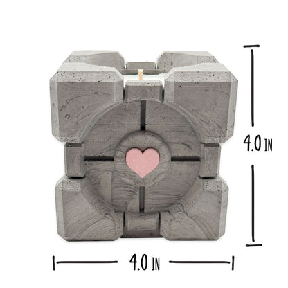 Companion Cube - Cement Candle